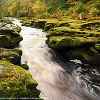 Buy canvas prints of Thrilling Whitewater Rapids in Yorkshire Dales by Janet Carmichael