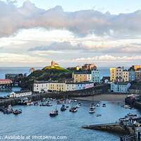 Buy canvas prints of Serenity in Tenby Harbour by Janet Carmichael