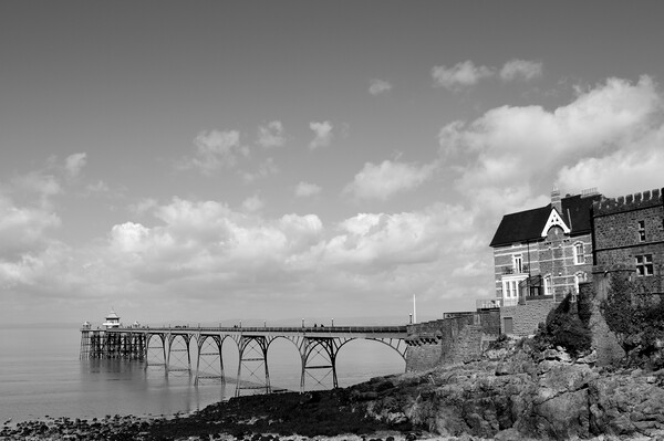 Clevedon Pier in black and white Picture Board by Ollie Hully