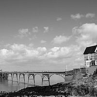 Buy canvas prints of Clevedon Pier in black and white by Ollie Hully