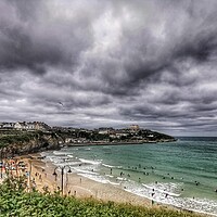 Buy canvas prints of Stormy Newquay Beach Cornwall  by Ollie Hully