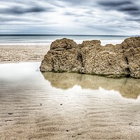Buy canvas prints of Moody Newquay Beach Cornwall  by Ollie Hully