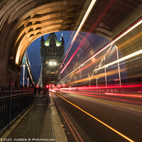 Buy canvas prints of Tower Bridge Bus by Matt Hill