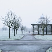 Buy canvas prints of Misty winter morning at Victoria Park, Southport  by Kristine Didzule