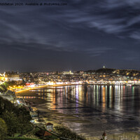 Buy canvas prints of Scarborough South Bay at Night by Kieron Middleton