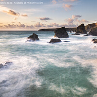 Buy canvas prints of Bedruthan Steps, in Cornwall by Paul Richards