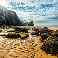 Buy canvas prints of Whipsiddery beach, in Cornwall by Paul Richards