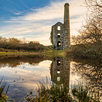 Buy canvas prints of Ale and Cakes tin mine, located on United Downs, near Redruth, in Cornwall by Paul Richards