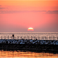 Buy canvas prints of Sunset At Herne Bay by Clare Edmonds