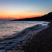 Buy canvas prints of Leas Cliff sunset, Folkestone by MARTIN WOOD