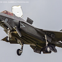 Buy canvas prints of RAF F-35B Lightning in the hover by MARTIN WOOD