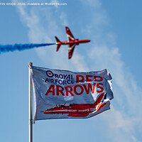Buy canvas prints of Red Arrows - Flying the Flag by MARTIN WOOD