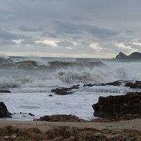 Buy canvas prints of Stormy Seas On Costa Blanca by Les Morris