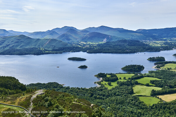 Aerial View Of Lake District UK Picture Board by Marianna Obino