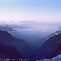Buy canvas prints of Misty Alpine Valley by Mark Brinkworth