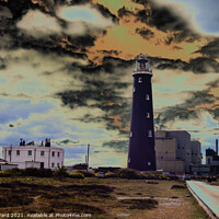 Buy canvas prints of Dungeness Solarized. by Mark Ward