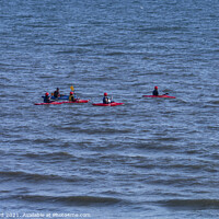 Buy canvas prints of A Crowd of Kayaks. by Mark Ward
