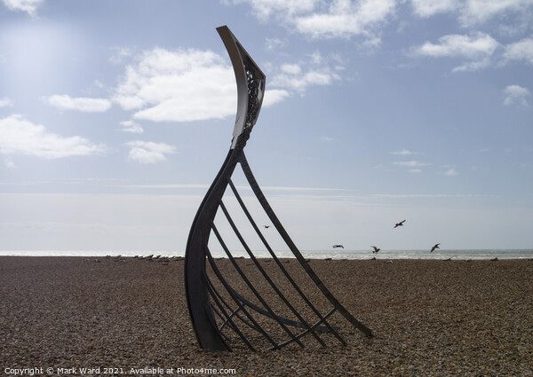 The Landing Sculpture on Hastings Beach Picture Board by Mark Ward