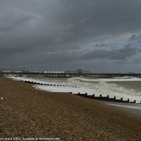 Buy canvas prints of Stormy Sea in Hastings. by Mark Ward