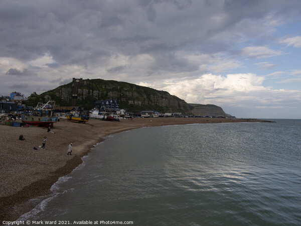 Clouds over The Stade of Hastings Picture Board by Mark Ward