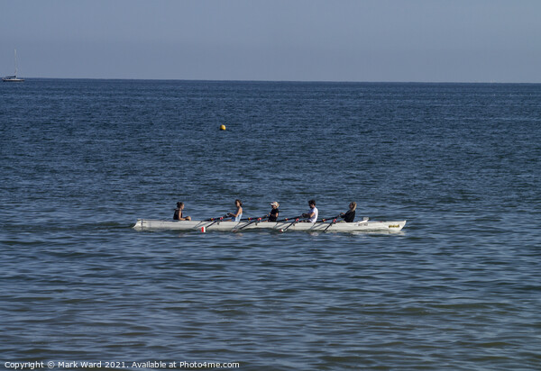 Four Man Rowing at Bexhill Picture Board by Mark Ward