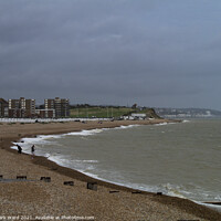 Buy canvas prints of Overcast and Breezy in Bexhill by Mark Ward
