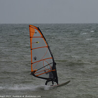 Buy canvas prints of Windsurfing in Bexhill. by Mark Ward