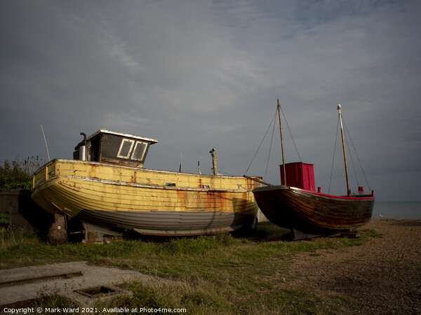 Retired Fishing Boats at the Stade Hastings. Picture Board by Mark Ward