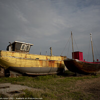 Buy canvas prints of Retired Fishing Boats at the Stade Hastings. by Mark Ward
