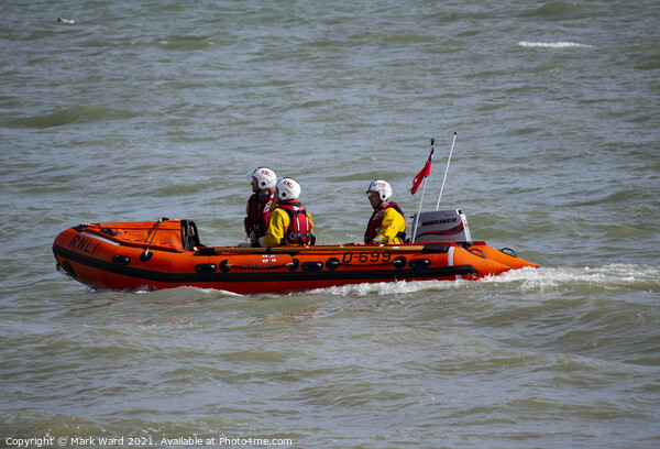 RNLI Lifeboat in Action. Picture Board by Mark Ward