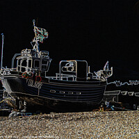 Buy canvas prints of Hastings Glowing Fishing Boat by Mark Ward