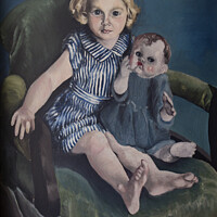 Buy canvas prints of Girl with her Doll Painting by Mark Ward