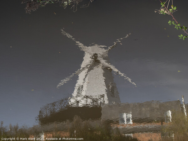 Rye Windmill Reflection Picture Board by Mark Ward