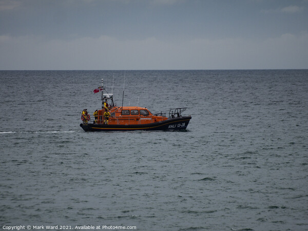 RNLI Lifeboat off the Coast of Hastings. Picture Board by Mark Ward