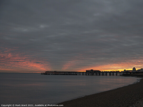 Autumn Dusk at Hastings Pier. Picture Board by Mark Ward