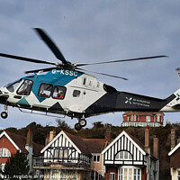 Buy canvas prints of Air Ambulance in Sussex. by Mark Ward