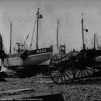 Buy canvas prints of The Hastings Fleet in the 1970's by Mark Ward