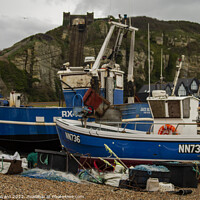 Buy canvas prints of Fishing Boats on the Stade Beach in Hastings. by Mark Ward