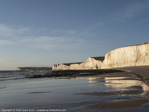 Beachy Head and The Seven Sisters in Reflection. Picture Board by Mark Ward