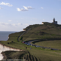 Buy canvas prints of Belle Tout Lighthouse and the Beachy Head Cliffs by Mark Ward