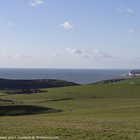 Buy canvas prints of The rolling hills of Beachy Head and the Seven Sisters. by Mark Ward