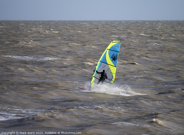 Windsurfing on a Winters Day. Picture Board by Mark Ward