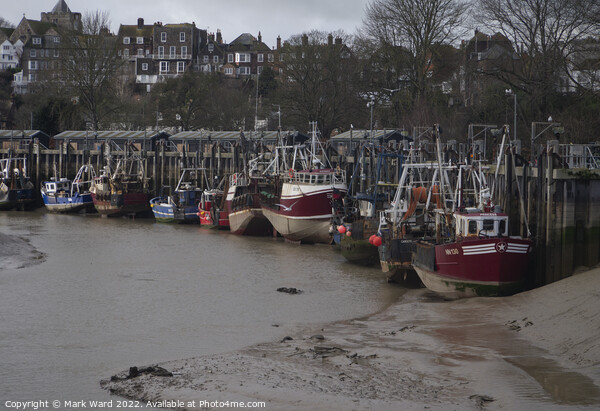 Rye fishing boats at low tide. Picture Board by Mark Ward