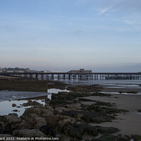 Buy canvas prints of Hastings Pier at Low Tide. by Mark Ward