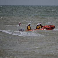 Buy canvas prints of Hastings Inshore Lifeboat. by Mark Ward