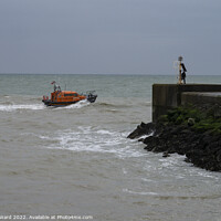 Buy canvas prints of The Hastings Lifeboat heading out on a training mission. by Mark Ward