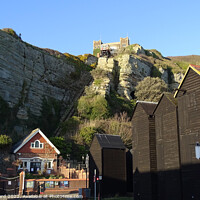 Buy canvas prints of The East Hill Lift in Hastings. by Mark Ward