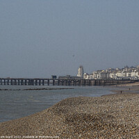 Buy canvas prints of Hastings Pier from the beach. by Mark Ward