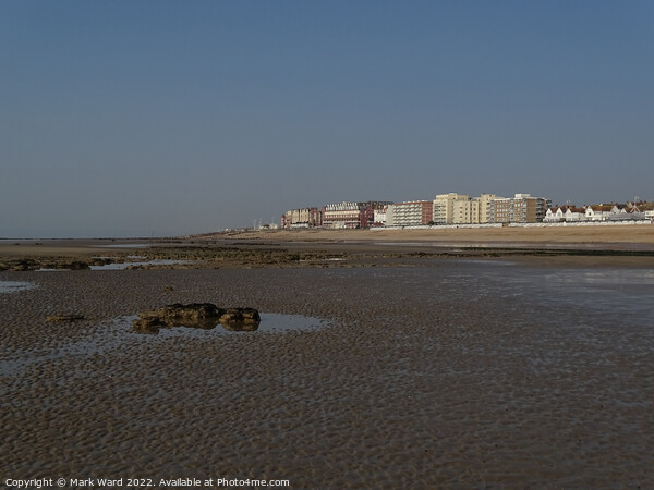 Bexhill from the beach at low tide. Picture Board by Mark Ward