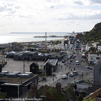 Buy canvas prints of Hastings Seafront from the East Hill by Mark Ward